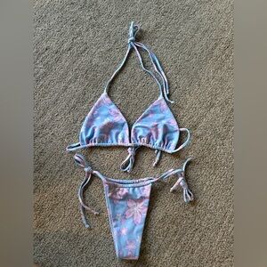 Pastel Floral Triangle Bikini Set